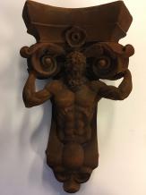 Wandhalterung - Polystone - tragender römischer Mann - rustikal